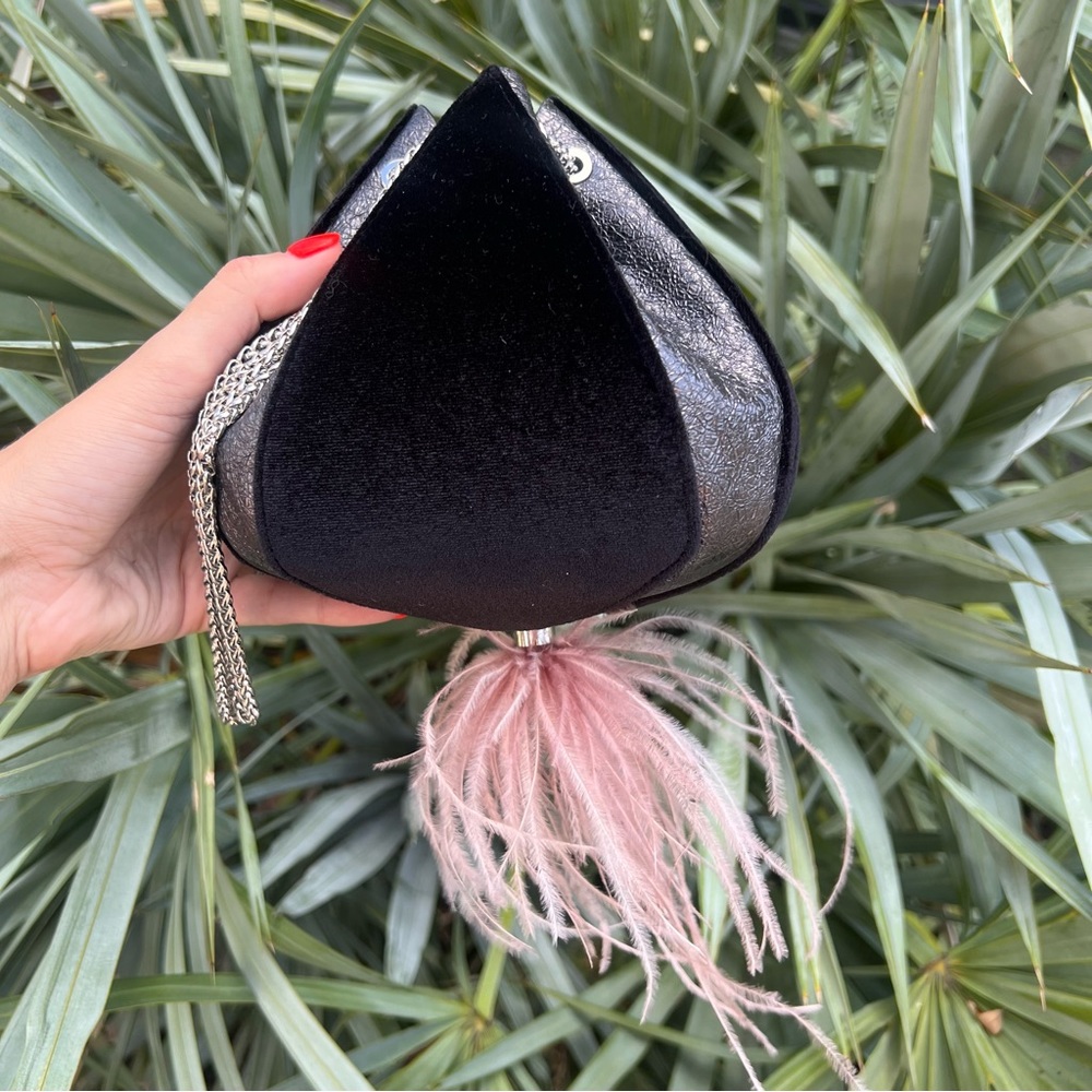 Elegant Black and Silver Evening Bag